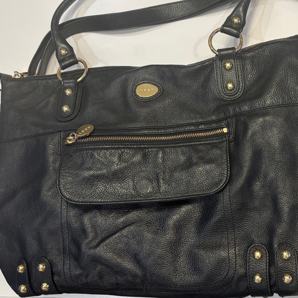 Luxurious NEST Black Leather Baby Diaper Bag that’s more like a high end purse!